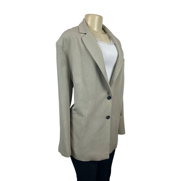 Zara Women’s Notched Lapel Grey Blazer Sz M-L Office Attire - Picture 2 of 8